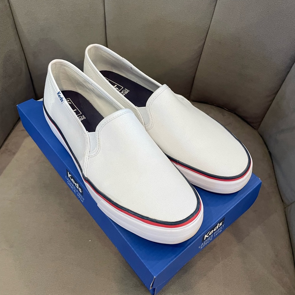Keds Double Decker white slip-on with dream foam